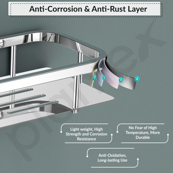 Plantex Stainless Steel 304 Bathroom Shelf for Wall/Bathroom Racks and Shelves/Bathroom Organizer & Accessories/Kitchen Rack/Kitchen Shelves- Pack of 2 (15X5 Inches-Chrome Finish)