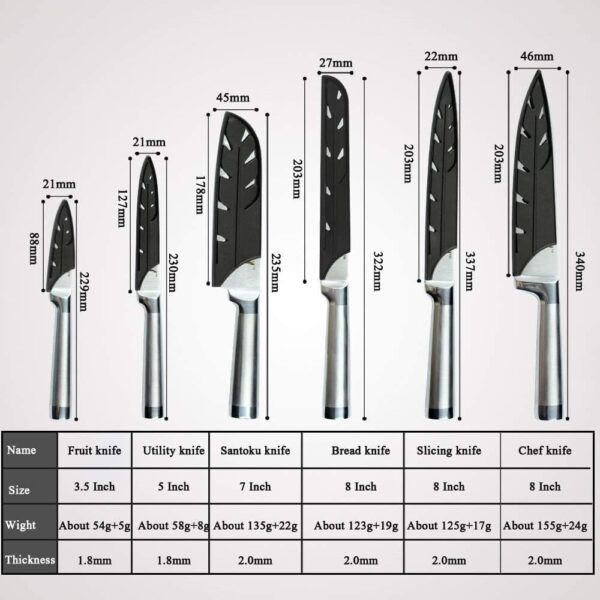 1775037983_6-Pieces-Professional-Kitchen-Knife-Set-for-Non-Slip-Handle-Kitchen-Black-with-Sharp-Manual-Sharpening-for-Chef-Cooking-Cutting-Knife-Bread-Slicing-Knife-Set-Silver.jpg 6 Pieces Professional Kitchen Knife Set for Non-Slip Handle Kitchen Black with Sharp Manual Sharpening for Chef Cooking Cutting Knife Bread Slicing Knife Set- Silver