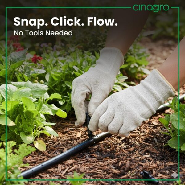 Cinagro 4mm Pin Connector for Drip Irrigation, Leak-Proof Plastic Pipe Connectors, UV Resistant, Durable & Reusable Garden Watering Accessories, Drip Irrigation Accessories, Pack of 100