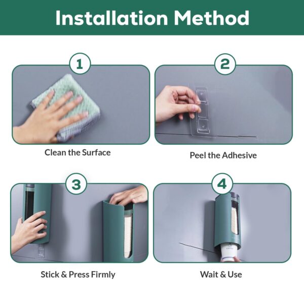 1775047242_Self-Adhesive-Paper-Cup-Dispenser-Holder-Wall-Mounted-Plastic-Drinking-Water-Cup-Dispenser-Glass-Dispenser-Holder-Disposable-Cup-Holder-Organizer-Standard-Green.jpg Self Adhesive Paper Cup Dispenser Holder, Wall Mounted Plastic Drinking Water Cup Dispenser, Glass Dispenser Holder, Disposable Cup Holder Organizer (Standard, Green)