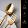 Frenchware Cutlery (Set of 12, Stainless Steel PVD Gold Spoons - 6 and Forks - 6), 100% Food Grade, Non Toxic, Anti-Rust, Dishwasher Safe, Perfect Gifting Set for All Occasions