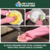 Scotch-Brite Lemon Scented Kitchen Gloves, extra long cuffs for mess-free hands , better grip, inner lining for Sweat absorption (Large, 1 pair)