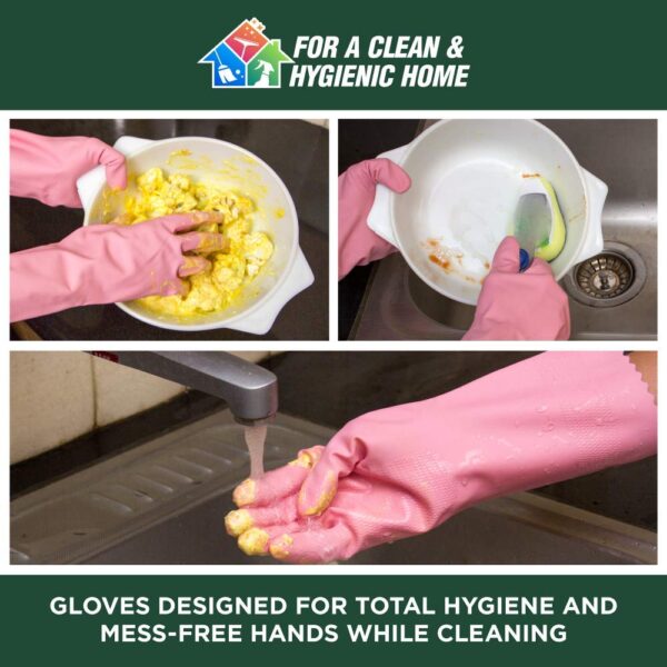 Scotch-Brite Lemon Scented Kitchen Gloves, extra long cuffs for mess-free hands , better grip, inner lining for Sweat absorption (Large, 1 pair)