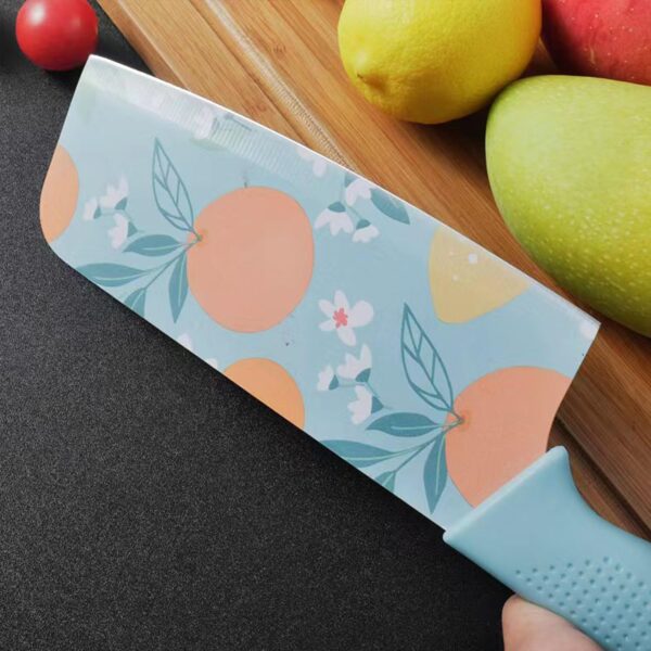 ZYCRONIX Kitchen Knife Set, Stainless Steel, Professional, Colour Printing, Non-Slip Handle (Blue 1Pcs)