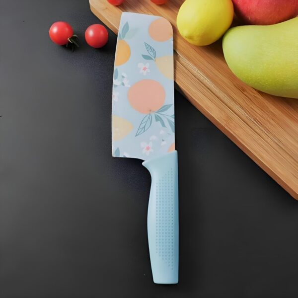 ZYCRONIX Kitchen Knife Set, Stainless Steel, Professional, Colour Printing, Non-Slip Handle (Blue 1Pcs)