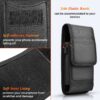 Phone Holster for Men Belt Clip Pouch, for iPhone 14, 14 Pro, 13, 13 Pro, 12 Pro, 12, X, XR, Xs, 11 Pro and More, 6.45" Nylon Cell Phone Holster Mobile Card Holder Case (L, Black)