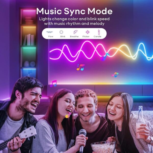 1775077359_One94Store-5-Meter-Smart-RGB-Neon-LED-Strip-Lights-with-App-Remote-Music-Sync-Rope-Light-for-Room-Gaming-Party-Diwali-Home-Decoration.jpg One94Store 5 Meter Smart RGB Neon LED Strip Lights with App & Remote | Music Sync Rope Light for Room, Gaming, Party, Diwali & Home Decoration