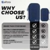 Elfora Compact Cable Organizer Bag | Double Layer Storage Pouch for Cables, Chargers, AirPods, Power Bank & Other Accessories | Durable & Portable Nylon Travel Case with Mesh Pockets – Blue