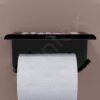 Plantex Stainless Steel Toilet Paper Holder/Toilet Paper Roll Holder for Bathroom/Tissue Roll Holder with Mobile Stand/Bathroom Accessories - (Black)