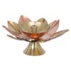 eCraftIndia Golden Lotus Flower Shape Decorative Brass Diya for Diwali Pooja | Diwali Diya for Puja | Housewarming, Diwali Gift Item | Diwali Decoration Items for Home Decor