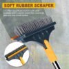 Bathroom Cleaning Brush with Wiper Upgraded Toilet Brush Bathroom Brush with Long Handle 180° Rotate Bathroom Floor Cleaning Brush Bathroom Cleaning Accessories (2 in 1)