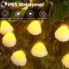 OZS 2PK 32LED 42FT Mushroom Solar Lights Outdoor Waterproof, LED Solar String Lights with 8 Lighting Modes, Garden Decor for Outside, Pathway Light for Fence, Patio, Yard (Warm White)
