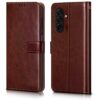 WOW IMAGINE Shock Proof Flip Cover Back Case Cover for Samsung Galaxy M17 5G | A17 5G | F17 5G (Flexible | Leather Finish | Card Pockets Wallet & Stand | Brown)