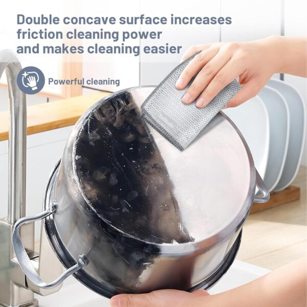 Solitude 25 Pack Non-Scratch Wire Dishcloth, Steel Scrubber for Utensils Cleaning, Multipurpose Wet and Dry Cleaning Dish Wash Cloth Scrubber for Washing Dishes, Sinks, Counters