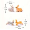 ascension Set of 4 Bunny Figurine Resin Running Rabbit Figurine Rabbit Doll for Home Fairy Garden Dollhouse Decoration Animals Miniature Crafts for Kids Gifts