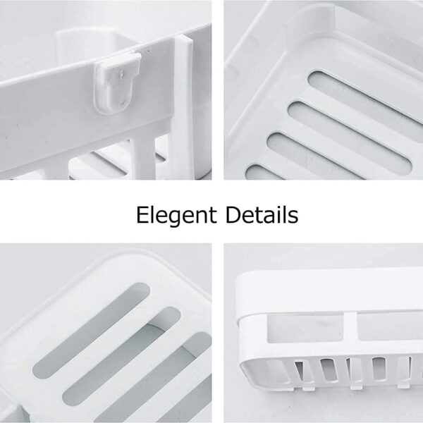 Acrylic Multipurpose Wall Mount Bathroom Shelf And Rack For Home And Kitchen. Self Adhesive Sticker Support Without Drilling. (4 Bathroom Shelf)