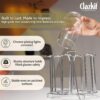 Clazkit Stainless Steel Glass Holder for 6 Glasses, Glass Stand Steel for Dining Table/Kitchen, Tumbler Holder, Pull-Out Countertop Shelves Heavy Duty - SILVER