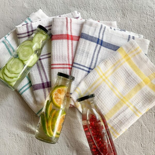 PIXEL HOME Decor Kitchen Towel | Cleaning Towel | Superior Cotton | Multi-Purpose| Waffle Dish Cloth, 50 GSM, Pack of 5
