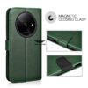 SHINESTAR Redmi A3 (2024) / Redmi A3x / Poco C61 Flip Back Cover | PU Leather Flip Cover Wallet Case with TPU Silicone Case Back Cover for Redmi A3 (2024) / Redmi A3x / Poco C61 - Unique Green