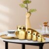 Family of Four Owl Statue Decorative for Bedroom Housewarming Gift Desk