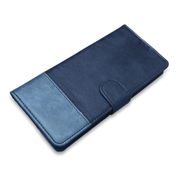 Pikkme Samsung Galaxy F15 5G Flip Cover | Dual-Tone PU Leather Finish | Wallet Style & Stand | Magnetic Flip Case for Samsung Galaxy F15 5G (Navy & Light Blue)