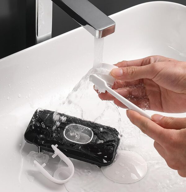 Evona Wall Mounted Automatic Toothpaste Dispenser Squeezer with Toothbrush Holder Bathroom Accessories Sets