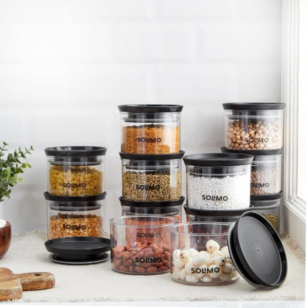 1775136243_Amazon-Brand-Solimo-Plastic-Storage-Jar-and-Container-Set-I-Air-Tight-BPA-Free-Containers-for-Kitchen-Storage-Set-I-Grocery-Kitchen-Container-Set-I-Multipurpose-Jar-500-Ml-Each-Set-12-Black.jpg Amazon Brand - Solimo Plastic Storage Jar and Container Set I Air Tight & BPA Free Containers for Kitchen Storage Set I Grocery Kitchen Container Set I Multipurpose Jar, 500 Ml Each, Set 12, Black