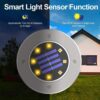 ZGWJ Solar Ground Lights,8 LED Solar Garden Lights Disk Lights Outdoor Waterproof Landscape Lights for Yard Walkway Patio Lawn Driveway Decoration (8 Pack Warm White)