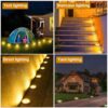 ZGWJ Solar Ground Lights,8 LED Solar Garden Lights Disk Lights Outdoor Waterproof Landscape Lights for Yard Walkway Patio Lawn Driveway Decoration (8 Pack Warm White)