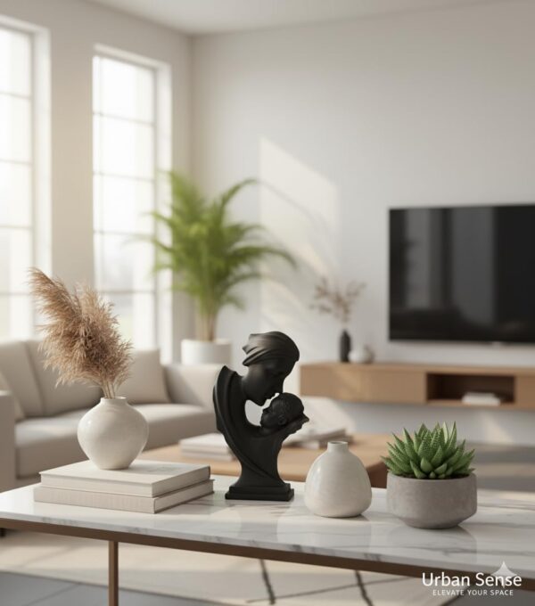 Family Statue | Resin Thinker Sculpture | Home Decor Items for Living Room Show Piece | Table Artifact | (Mother & Child)