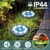 SOLPEX Mini Solar Ground Lights, 6 Pack Solar Lights Outdoor Garden, Solar Pathway Lights Outdoor, Solar Powered Landscape Lighting for Patio Yard Driveway Walkway (Cool White)