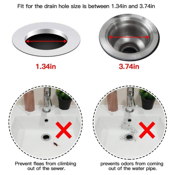2-in-1 Silicone Sink Stopper & Hair Catcher | Drain Plug Sealer for Kitchen & Bathroom | Water Stopper for Bathtub, Shower, Wash Basin, and Floor Drains (Pack of - 2)