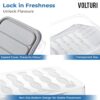 VOLTURI Fridge Storage Containers (Pack of 6), Fridge Organiser Storage Boxes with Lids, Stackable Organizer, Kitchen Accessories Items for Home Keep Fruits, Vegetables Fresher, 1200 ML