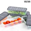 VOLTURI Fridge Storage Containers (Pack of 6), Fridge Organiser Storage Boxes with Lids, Stackable Organizer, Kitchen Accessories Items for Home Keep Fruits, Vegetables Fresher, 1200 ML