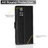 Pikkme Flip Cover Leather Finish | Inside TPU with Card Pockets | Wallet Stand and Shock Proof | Complete Protection Flip Case for Redmi Note 11 / Note 11s (Black)