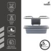 Hepo Stainless Steel Bathroom Tooth Brush Holder Stand Storage Organizer, 1 Tooth Brush Holder | 1 Plastic Tray | 1 Cover Cap |3 Wall Fixing Screws (Grey, 150x100x70 mm) Set of 1