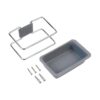 Hepo Stainless Steel Bathroom Tooth Brush Holder Stand Storage Organizer, 1 Tooth Brush Holder | 1 Plastic Tray | 1 Cover Cap |3 Wall Fixing Screws (Grey, 150x100x70 mm) Set of 1