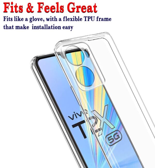 Amazon Brand- Solimo Mobile Cover for Vivo T2x 5G / Y16 4G / Y56 5G (Soft & Shockproof Back Case with inbuilt Cushioned Edges), Transparent