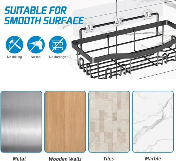 1775171315_Luxury-Bathroom-Shelf-Organizer-5-Pack-Set-Rustproof-Stainless-Steel-Shower-Caddy-No-Drilling-Adhesive-Wall-Mounted-Storage-Rack-for-Kitchen-Bathroom-Multi-Purpose-Shampoo-Soap-Holder.jpg Luxury Bathroom Shelf Organizer - 5 Pack Set Rustproof Stainless Steel Shower Caddy, No-Drilling Adhesive Wall Mounted Storage Rack for Kitchen & Bathroom, Multi-Purpose Shampoo & Soap Holder