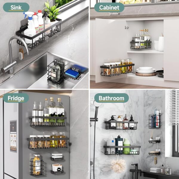 1775171317_Luxury-Bathroom-Shelf-Organizer-5-Pack-Set-Rustproof-Stainless-Steel-Shower-Caddy-No-Drilling-Adhesive-Wall-Mounted-Storage-Rack-for-Kitchen-Bathroom-Multi-Purpose-Shampoo-Soap-Holder.jpg Luxury Bathroom Shelf Organizer - 5 Pack Set Rustproof Stainless Steel Shower Caddy, No-Drilling Adhesive Wall Mounted Storage Rack for Kitchen & Bathroom, Multi-Purpose Shampoo & Soap Holder