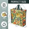 DOUBLE R BAGS Reusable Multi-Purpose Shopping Bags with Handles for Grocery, Vegetables & Kitchen Essentials | Tote Bag (Pack of 2, Flower Print, Multicolor, 35.6X35.6X12.7 cm, 1 Compartment)