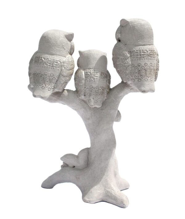 # Owl Family on Tree -Set of 3- Biege Color showpiece for Home Decor/Gift Item/Desk/Study Table/Office