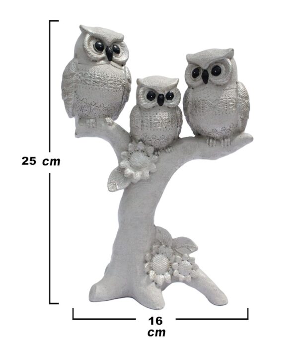 # Owl Family on Tree -Set of 3- Biege Color showpiece for Home Decor/Gift Item/Desk/Study Table/Office