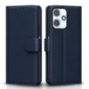Pikkme Flip Cover Leather Finish | Inside TPU with Card Pockets | Wallet Stand and Shock Proof | Complete Protection Flip Case for Redmi 12 5G / Poco M6 Pro 5G(Blue)