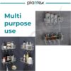 Plantex Stainless Steel Self-Adhesive Multipurpose Bathroom Shelf with Hooks/Towel Holder/Rack/Bathroom Accessories-Wall Mount - Pack of 4 (Chrome)