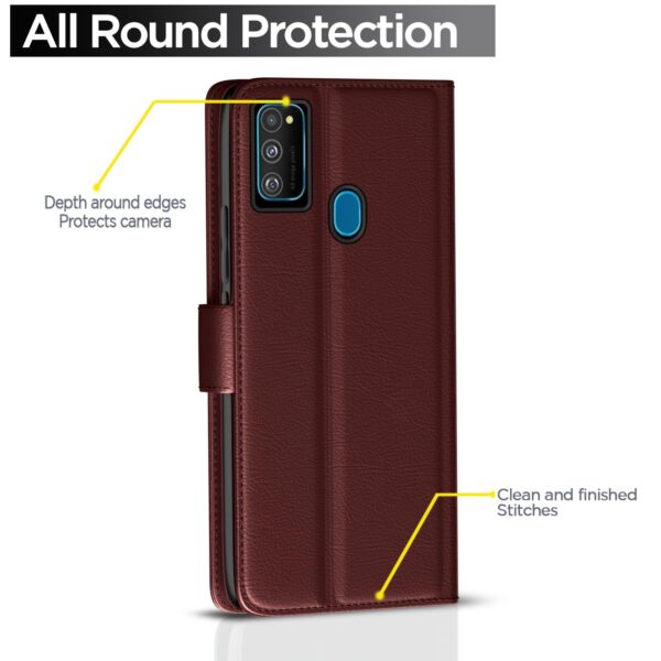 1775189574_Pikkme-Flip-Cover-for-Samsung-Galaxy-M30s-M21-M21-2021-Leather-Finish-Inside-TPU-with-Card-Pockets-Wallet-Stand-and-Shock-Proof-Complete-Protection-Flip-CaseBrown.jpg Pikkme Flip Cover for Samsung Galaxy M30s / M21 / M21 2021 Leather Finish | Inside TPU with Card Pockets | Wallet Stand and Shock Proof | Complete Protection Flip Case(Brown)