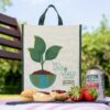 DOUBLE R BAGS Eco-Friendly, Reusable & Multi-Purpose Cotton Canvas Bag With Reinforced Handles For Kitchen Essentials Grocery, Fruits And Vegetables (Pack of 4, All Mix)