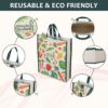 DOUBLE R BAGS Eco-Friendly, Reusable & Multi-Purpose Cotton Canvas Bag With Reinforced Handles For Kitchen Essentials Grocery, Fruits And Vegetables (Pack of 4, All Mix)