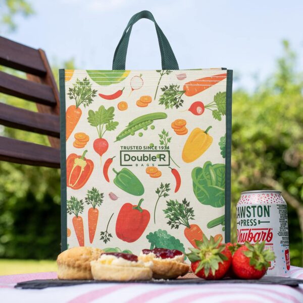 DOUBLE R BAGS Eco-Friendly, Reusable & Multi-Purpose Cotton Canvas Bag With Reinforced Handles For Kitchen Essentials Grocery, Fruits And Vegetables (Pack of 4, All Mix)