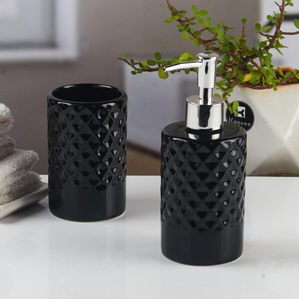 1775196929_Kookee-Ceramic-Bathroom-Set-–-Stylish-2-Piece-Bath-Accessories-Kit-with-Soap-Dispenser-Toothbrush-Holder-–-Modern-Designer-Decor-for-Home-Guest-Bathrooms-Black-11118.jpg Kookee Ceramic Bathroom Set – Stylish 2 Piece Bath Accessories Kit with Soap Dispenser, Toothbrush Holder – Modern & Designer Decor for Home & Guest Bathrooms, Black (11118)